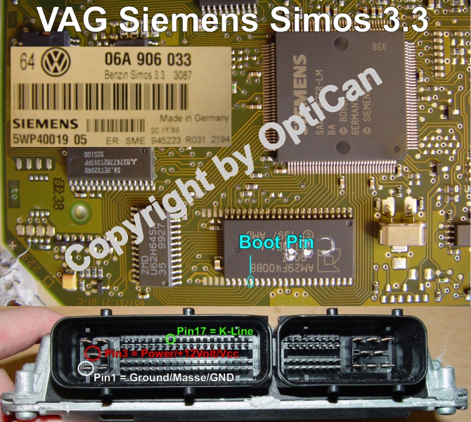 Siemens Simos 3.3 pinout diagram 1